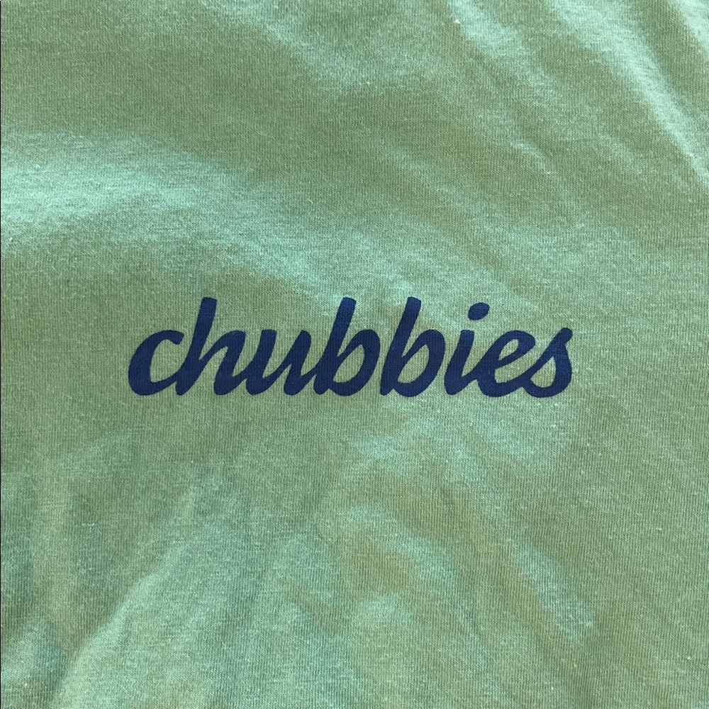 Chubbies T-Shirt Men’s The Soto Light Turquoise Sky’s Out Thighs Out Medium - Picture 3 of 5